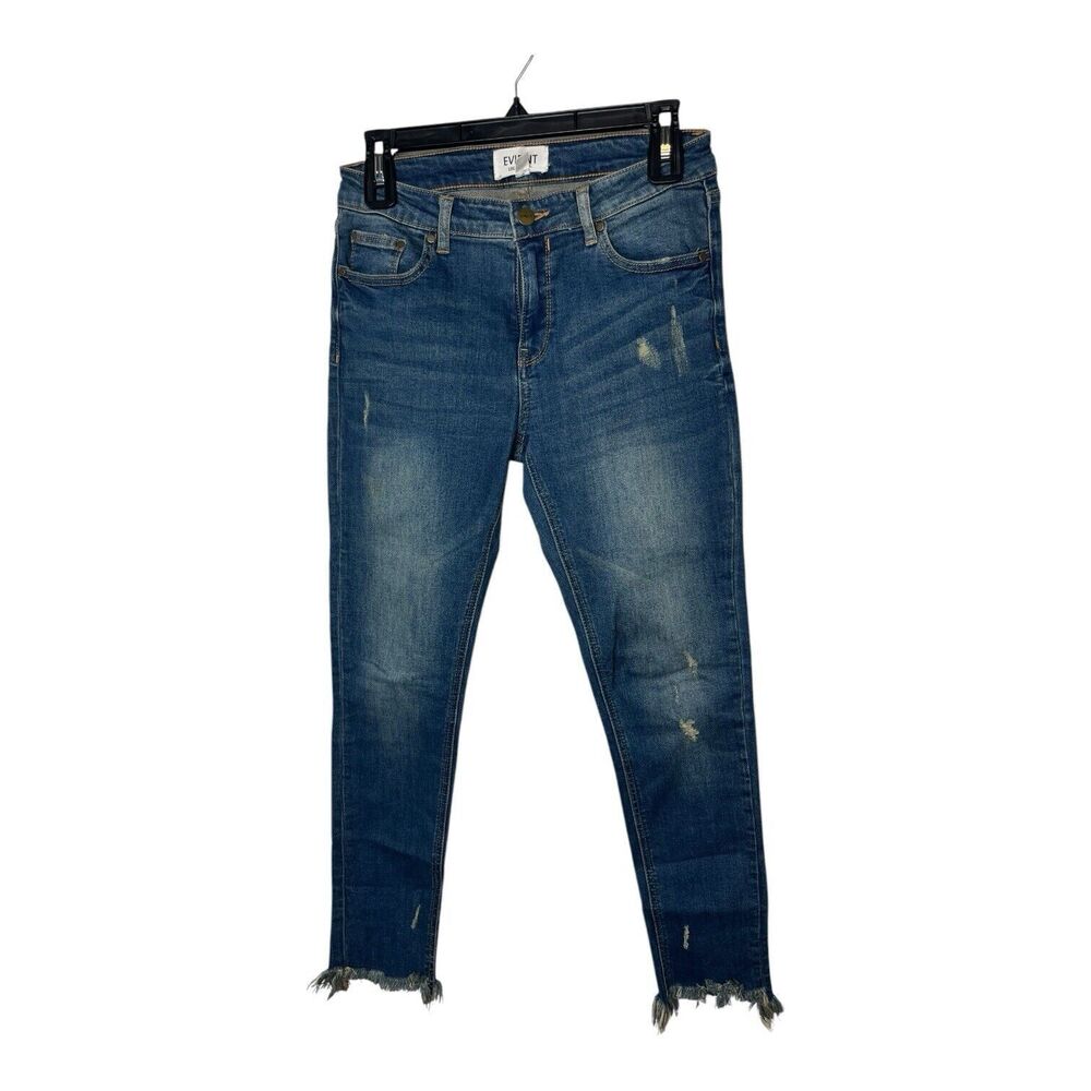Women's Evidnt Essen Relaxed Fit Raw Hem Size 27 Blue Jeans by Anthropologie